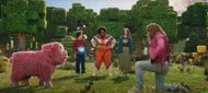 Sebastian Eugene Hansen, Jason Momoa, Emma Myers, and Danielle Brooks in A Minecraft Movie